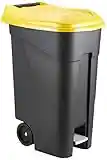 Tayg 259297 Trash Can Wheels + Pedal 80 Litres, Black/Yellow