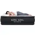 King Koil Luxury Air Mattress Queen with Built-in Pump for Home, Camping & Guests - 20” Queen Size Inflatable Airbed Luxury Double High Adjustable Blow Up Mattress, Durable - Portable and Waterproof