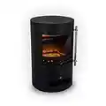 KLARSTEIN Brixen - Chimenea electrica con Llama simulada, Estufa electrica decorativa 900/1800W, Luces de Fondo LED, Termostato, InstaFire, Protección anticalentamiento, Efecto Llama 3D, Negro