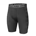 AMZSPORT Pantaloncini da Compressione per Uomo Pantaloni da Allenamento per Allenamento Sportivi Raffreddare a Secco, Grigio, L