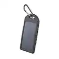 setty Chargeur Solaire USB 5000 mAh pour téléphone Portable étanche Noir