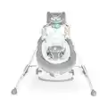 Ingenuity, InLighten Cradling Swing & Rocker - Spruce, 2 in 1 Schaukel und Babywippe, mit Vibrationen, 6 Schaukelgeschwindigkeiten, USB-Adapter und vielem mehr, 12365, Grey