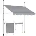 KESSER® Toldo para balcón con manivela, toldo para Balcones, Resistente a los Rayos UV, Regulable en Altura, Repelente al Agua, protección Solar, Cubierta para Patios, Gris 150cm