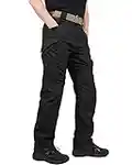 FEDTOSING Tactical Pants for Men with 9 Pockets Cotton Cargo Work Military Trousers Stretch Hiking Combat Rip-Stop Pants (Black, 34W x 32L)