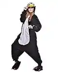 NEWCOSPLAY Animal Onesie Adult Penguin Pajamas Plush One Piece Cosplay Animal Costume(Black Penguin, Medium)