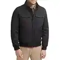 Dockers Men's Quilted Lined Flight Bomber Jacket, Black, Large