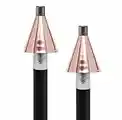 Big Kahuna Gas Tiki Style Torch - Exotic Propane or Natural Gas Lamp Includes a 82" Black Steel Pole for Easy Set Up - Permanent Outdoor Lights are Great for Landscape Lighting, Set of 2 (Copper Cone)