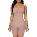 FeelinGirl Faja Enteriza Reductora Mujer Fajas sin Costuras Cuerpo Completo Shapewear Seamless Moldeador Levantamiento de Cadera Muslo Delgado con Tirantes Ajustables Color de Piel M/L