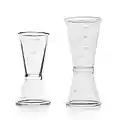 2 Pièces Doseur Cocktail, Tasse à Mesurer de Bar, Liquide Jigger Ensemble Tasses à Mesurer à Double Transparent D'Once pour Bar Party Wine Cocktail Drink Shaker 10 ml / 20 ml et 20 ml / 40 ml