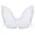 White Feather Angel Wings with Elastic Straps Cosplay Party Wings Halloween Costumes Stage Performance Angel Costumes Accessory for Girls Kids Petite Women Photo Prop Halloween Outfits