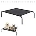 Elevated Dog Bed, Outdoor Metal Frame Raised Dog Cots Beds with No-Slip Feet & Breathable Mesh, Lightweight & Portable Indoor Outdoor Pet Beds Camping Beach Travel Use, 114cm x 76cm x 15cm