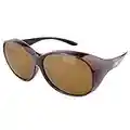 ActiveSol Sur-lunettes femmes MEGA | Lunettes de soleil polarisées à superposer | UV400 | Conduite & vélo| Lunettes sur lunettes pour porteurs de lunettes | Lunettes polarisantes | 32g (Marron)