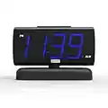 ZOOS Alarm Clock for Bedroom, 5" Large LED Digital Clock for Seniors, Dimmable Simple Alarm Clocks for Bedrooms, Volume Adjustable/Snooze/Battery Backup/Swivel Base Gift for Kids Elderly Home Office