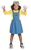 Disguise Bob Minion Girl Costume for Kids, Official Minion Outfit with Goggles and Hat, Classic Size Medium (7-8)