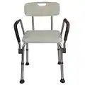 Easigear Bath Chair Shower Stool Portable Seat 6 Adjustable Heights Comfy Medical Bench