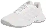 adidas Women's GameCourt 2 Tennis Shoe, White/White/Grey, 8