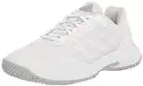 adidas womens Gamecourt 2 Tennis Shoe, White/White/Grey, 7.5 US