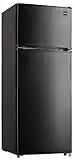 RCA RFR741-BLACK Apartment Size-Top Freezer-2 Door Fridge-Adjustable Thermostat Control-Black-7.5 Cubic Feet