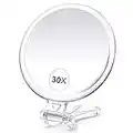 B Beauty Planet Magnifying Mirror, 30X Hand Mirror with Handle for Travel Magnifying Mirror, Handheld Magnifying Mirror with Double Side 30X/1X Magnification, 30X Hand Held Mirror for Eyes Makeup 5 IN