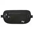 MoKo Secure Money Belt for Travel, MoKo Undercover Hidden Travel Wallet Waist Stash Pouch Bag for Men & Women, Waterproof Fanny Pack with Earphone Opening - Black