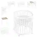 tweeto® Cuna 7 en 1 (Plus) Conjunto Todo EN UNO │Cuna Ampliable hasta 10 Funciones con colchón Transpirable │ Cama de Madera de Haya para bebés y niños (Blanco)