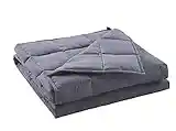 Home Beyond & HB design - Weighted Blanket (Grey, 15lbs, 48 x 72 Inch - Fits Twin Size Bed) – Ultra Soft Brushed Microfiber 120GSM with Premium Glass Beads Heavy Blankets – Gift for Adults Women Men