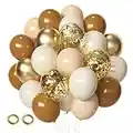 Luftballons Beige Braun Apricot Gold Sipeayan 50 Stück 30cm Helium Ballons Kaffee Braun Aprikose Sandweiß Goldene Konfetti Latex Ballons für Geburtstag Hochzeit Verlobung Baby Shower Party Deko