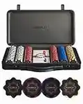 SLOWPLAY Nash 14 Grams Clay Poker Chips Set for Texas Hold’em, 300 PCS [Blank Chips] Features a High-end Chip case with Extra Durable German Polycarbonate Shell, Ideal Gifts for Poker Players