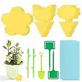 ManYing 30 Pcs Plant Fly Catcher Insect Sticky Trap Yellow Fly Paper Stickers Sticky Set for Home Indoor Outdoor Plant Insect Trap for Flying Bug Worm Mosquito Aphids