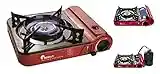 Maxsun Butane or Propane Dual Fuel Portable Gas Stove MS-3800LPG (Red), Up to 9,560BTU High Power, Camp Stove, with Carrying Case