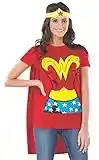 Rubie's womens Dc Comics Wonder Woman T-shirt With Cape and Headband Adult Sized Costumes, Red, Medium
