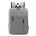 FORRICA Sac à Dos Ordinateur Portable Sacs de Travail Hommes Sac a Dos Étanche Sac D'école avec Chargeur USB et Port de Casque pour Collège Affaires Voyage Gris