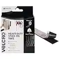 VELCRO Brand Heavy Duty Stick On Tape Cut-to-Length Industrial Extra Strong Double Sided Hook & Loop Self Adhesive Tape Perfect for Room Décor & Home, Office, Garage Use Black 50mm x 1m