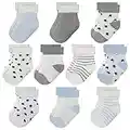 Baby Boy Socks Girls Socks, 10 pairs (0-6 months) Thick Terry Socks for Newborn Toddler Kids Boys Girls,Cute Warm Ankle Crew Socks Set