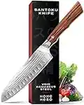 Home Hero Elite Series Santoku Knife 7 Inch - 67 Layer Japanese VG 10 Damascus Chef Knife - Ergonomic Rosewood Handles & Sheath - Ultra Sharp Asian Chef Knives & Kitchen Favorites 2023