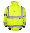 Rimi Hanger Children Hi Vis Junior Bomber Jacket Kids Boys High Visibility Reflective Coat 4-6 Years Yellow