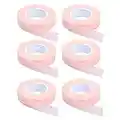 6 Rolls Pink Eyelash Tape, JASSINS Adhesive Fabric Eyelash Tapes, Adhesive Breathable Micropore Fabric Tape for Eyelash Extension Supply,9 m/10 yard Each Roll (Pink)