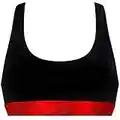 Calvin Klein Bralette De Algodón Moderno, Gala Negro/Rojo Gala Negro/Rojo S