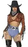 Forplay womens Round 'Em Up Sexy Cowgirl Costume, Orange, Medium/Large