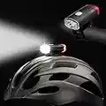 Bike Helmet Light, USB Rechargeable Dual Front & Rear Cycle Helmet Lights,IPX3 Water Resistant Portable Bike Helmet Torch for All Road Cyclists