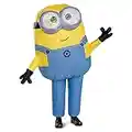 Bob Inflatable Minion Costume for Kids, Official Minions Halloween Costume, Blow Up Jumpsuit with Fan, Child Size (up to 7-8) Multicolored