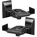 WALI Speaker Wall Mounts, Dual Side Clamping Bookshelf Mounting Bracket for Large Surrounding Sound Speakers, Hold up to 55 lbs. (SWM201), Black