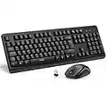 TECKNET Wireless Keyboard and Mouse Set, Ergonomic 2.4G Cordless Keyboard & Mouse Combo with Nano USB Receiver for PC, Laptop, Computer - QWERTY, UK Layout