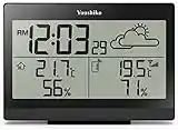 Youshiko Wireless Weather Station ( Premium Quality / Clear Display ) with Radio Controlled Clock ( UK Version) , Indoor Outdoor Temperature Thermometer, Humidity Ice Alert, Easy-to-Read Display