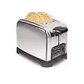 Hamilton Beach Retro Toaster with Wide Slots, Sure-Toast Technology, Bagel & Defrost Settings, Auto Boost to Lift Smaller Breads, 2 Slice, Polished Stainless Steel (22782)