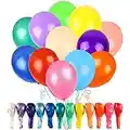 RUBFAC 120 Balloons Assorted Color 12 Inches Rainbow Latex Balloons, 12 Bright Color Party Balloons for Birthday Baby Shower Wedding Party Supplies Arch Garland Decoration