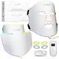 Nourished LED Mask for Face, Neck, Decollete, 7 Colors Light Therapy Skin Care Device, Blue, Green, Red Beauty Treatment for Rejuvenation, Anti-aging