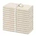 Showgeous 12 Pack Lin Serviettes en Coton 40 x 40cm Dîner Tissu Serviettes de Table Coton Lin Mélange Tissu Serviettes Lavable Lin Réutilisable Lin Table Serviettes pour Mariage Dîner Parties(Beige)