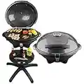 Andrew James BBQ Electric Grill Barbecue with 5 Temperature Settings Grey | Thermostat | Indoor & Outdoor Party | Removable Drip Tray & Condiment Stand | Healthy Grilling | Non-Stick Cooking Surface