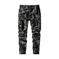 Pantaloni Tattici mimetici Militari da Uomo Pantaloni da Combattimento Cargo da Esterno Slim Fit a 5 Tasche Regolabili con Apertura alla Caviglia 28